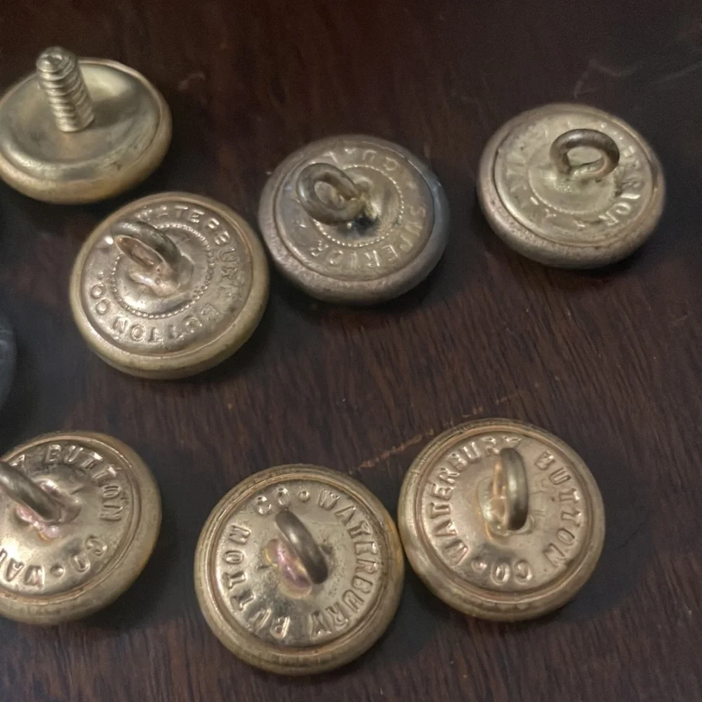 Lot of Vintage Military Buttons Brass & Black